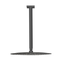 CZR-B-TDDR-30/30-NOP Верхний душ круглый, диаметр 30 см, с потолочным изливом 30 см, нержавеющая сталь, Чёрный матовый - Gidratop.ru изображение