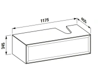 Тумба под раковину Laufen New Classic 117.5 х 45.5 х 34.5 см, 4.0608.6.085.631.1, подвесная, белый глянцевый, вырез справа - Gidratop.ru изображение