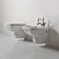 Унитаз подвесной 55х37см, фурнитура хром - Gidratop.ru изображение