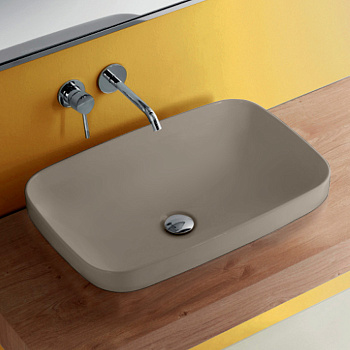 Раковина 60х38 см, без отв., встраиваемая/накладная, цвет: Nocciola