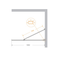 душевая перегородка универсальная LIBERTA-L-1-TB-105-C-NERO - Gidratop.ru изображение