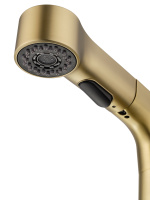 Смеситель для раковины с выдвижным изливом WONZON & WOGHAND, Брашированное золото (WW-121B108-BG) - Gidratop.ru изображение