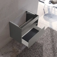 Тумба под раковину Keuco Stageline 32862290000, 80 см, 1 ящик, цвет инокс матовый - Gidratop.ru изображение