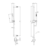 GESSI Origini штанга в комплекте с душевой лейкой, шланг 1,50 м и вывод воды. в компл с отд вставкой, цвет: хром - Gidratop.ru изображение