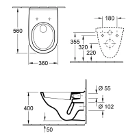 Подвесной унитаз Villeroy&Boch O.novo, крышка микролифт, Альпийский белый, 5660H101 - Gidratop.ru изображение