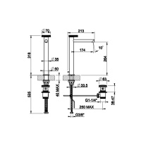 Gessi Anello смеситель для раковины высокий с длинным изливом, с донным клапаном, цвет: хром - Gidratop.ru изображение