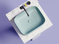 Умывальник чаша накладная прямоугольная (цвет Зеленый Матовый) Element 505x380x150мм - Gidratop.ru изображение