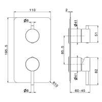 Newform XT Наружная часть однорычажного смесителя, на 2 источника (для 31032), цвет: хром - Gidratop.ru изображение