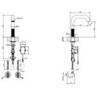 GESSI 316 TRAME смеситель для раковины, электронный, с кран-фильтром для регулировки температ и напора воды, высота излива 150 мм., цвет Steel Brushed - Gidratop.ru изображение