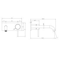 GESSI 316 внешняя часть смесителя для раковины, излив 181-201мм, без донного клапана, Black XL - Gidratop.ru изображение