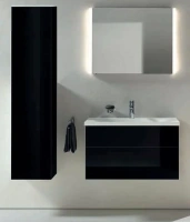 Шкаф-пенал Keuco Royal Reflex 34031 570001 подвесной 35 см, с корзиной, черный, петли слева - Gidratop.ru изображение