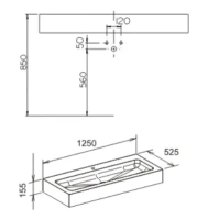 Раковина Keuco Edition 300 30370 310001 125х52,5 см на 1 отверстие - Gidratop.ru изображение