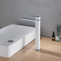 Смеситель ABBER Weiss Insel AF8011W для раковины, белый-хром - Gidratop.ru изображение