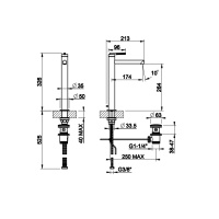 Gessi Ingranaggio смеситель для раковины высокий с длинным изливом, с донным клапаном, цвет: хром - Gidratop.ru изображение