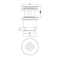 Gessi Rettangolo донный клапан свободного слива, цвет: хром - Gidratop.ru изображение