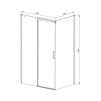 Душевой уголок Dice VSR-4D1015CL, 1500*1000, хром, стекло прозрачное - Gidratop.ru изображение