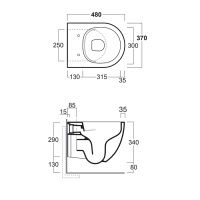 Унитаз подвесной безободковый XS 37х48 см, цвет: белый - Gidratop.ru изображение