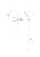 Смеситель для раковины с выдвижным изливом WONZON & WOGHAND, Черный матовый (WW-FE01L212-MB) - Gidratop.ru изображение