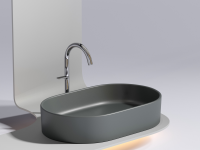 Умывальник чаша накладная овальная (цвет Темный Антрацит Матовый) Element 608x385x122мм - Gidratop.ru изображение