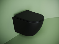 Подвесной унитаз CERAMICANOVA Uno смыв Торнадо 490x360x360 черный матовый - Gidratop.ru изображение