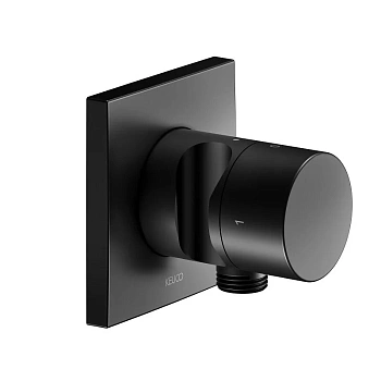Вентиль запорный Keuco IXMO 59557370202 на 2 потребителя, с выводом для шланга и держателем лейки DN 15, черный матовый