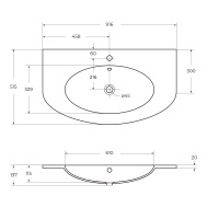 EDEN раковина из искусственного мрамора 50177 Bianco, 92x51x14 - Gidratop.ru изображение