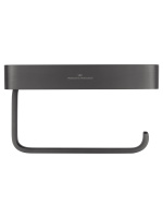 Держатель для туалетной бумаги с полкой WONZON & WOGHAND GRAFFITY, Темный графит (WW-9336) - Gidratop.ru изображение