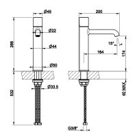 GESSI HABITO CESELLO смеситель для раковины средней высоты без донного клапана, с соединительными шлангами, цвет Copper Brushed PVD - Gidratop.ru изображение