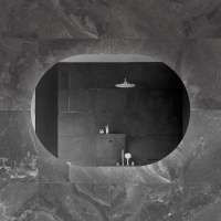 Зеркало с контурной подсветкой и реверсивнаятчиком движения CZR-SPC-VAGUE-1000-700-MOV, 12V, 220-240V, 1000x700x30 - Gidratop.ru изображение