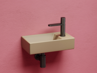 Умывальник подвесной прямоугольный (чаша слева, отверстие под смеситель справа) цвет капучино матовый Element 407x217x100 - Gidratop.ru изображение