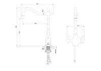 Смеситель для кухни c подключением фильтра WONZON & WOGHAND, Хром (WW-88458006-CR) - Gidratop.ru изображение