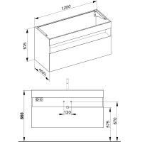Тумба под раковину Keuco Stageline 32882970100, 120 см, с подсветкой, 1 ящик, цвет вулканит матовый - Gidratop.ru изображение