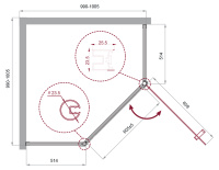 Душевой уголок BelBagno UNO-195-P-1-100-C-Cr - Gidratop.ru изображение