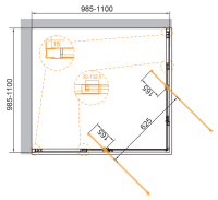 Душевой уголок CEZARES VARIANTE-A/AH-2-100/110-C-Cr - Gidratop.ru изображение