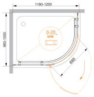 Душевой уголок CEZARES BERGAMO-W-RH-1-120/100-ARCO-C-Cr-L-IV - Gidratop.ru изображение