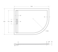 Поддон из искусственного мрамора CEZARES TRAY-AS-RH-120/90-550-30-W-L - Gidratop.ru изображение