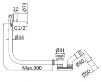 CZR-B-STW-BIO Слив перелив с наполнением ванны через перелив, белый матовый - Gidratop.ru изображение