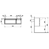 Тумба c раковиной Laufen Alessi One 99 х 32 х 48 5 см, крыло слева, орех - Gidratop.ru изображение