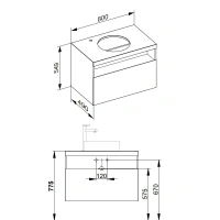 Тумба под раковину Keuco Stageline 32864970000, 80 см, цвет вулканит матовый - Gidratop.ru изображение