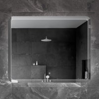 Зеркало с лазерной гравировкой, контурной подсветкой и сенсорным выключателем CZR-SPC-DUET-1000-800-LED-TCH, 12V, 220-240V, 1000x800x30 - Gidratop.ru изображение