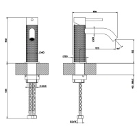 GESSI 316 смеситель для раковины на 1 отверстие, без донного клапана, излив 123мм, цвет: steel brushed - Gidratop.ru изображение