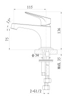 Смеситель для раковины WONZON & WOGHAND BALANCE, Хром (WW-051121-CR/L) - Gidratop.ru изображение