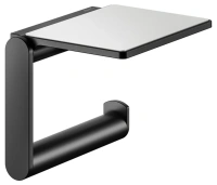 Держатель туалетной бумаги с полкой для телефона Keuco Plan 14973370000, черный матовый - Gidratop.ru изображение