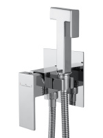 Смеситель с гигиеническим душем встраиваемый WONZON & WOGHAND CUBE, Хром (WW-88829016-CR) - Gidratop.ru изображение