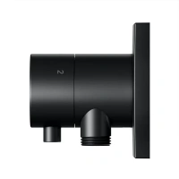 Запорный вентиль Keuco Ixmo 59549371202, с переключателем на 3 потребителя, выводом для шланга и держателем лейки DN 15, черный матовый - Gidratop.ru изображение