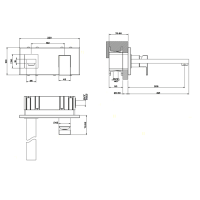 Gessi Rettangolo встраиваемый однорычажный смеситель, излив 206мм(внешние части), цвет: хром - Gidratop.ru изображение