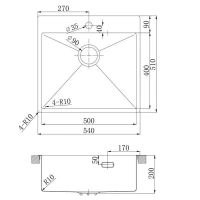 Кухонная мойка Lemark Janga 540 9938110, 54 см, PVD-покрытие, нержавеющая сталь, золото светлое - Gidratop.ru изображение