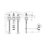 GESSI VENTI20 смеситель для раковины на 3 отверстия, высота излива 50 мм., в комплекте с донным клапаном, цвет Brushed Brass PVD - Gidratop.ru изображение