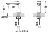 CARIN Смеситель для раковины, без донного клапана, хром CAR-LVM-CRM - Gidratop.ru изображение