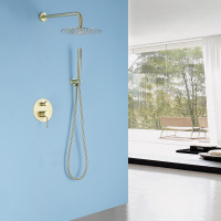 Душевая система ABBER Emotion AF8818G скрытого монтажа без излива, золото матовое - Gidratop.ru изображение